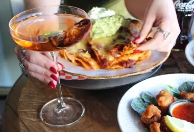 Loaded nachos at Niom Bistro, Newtown